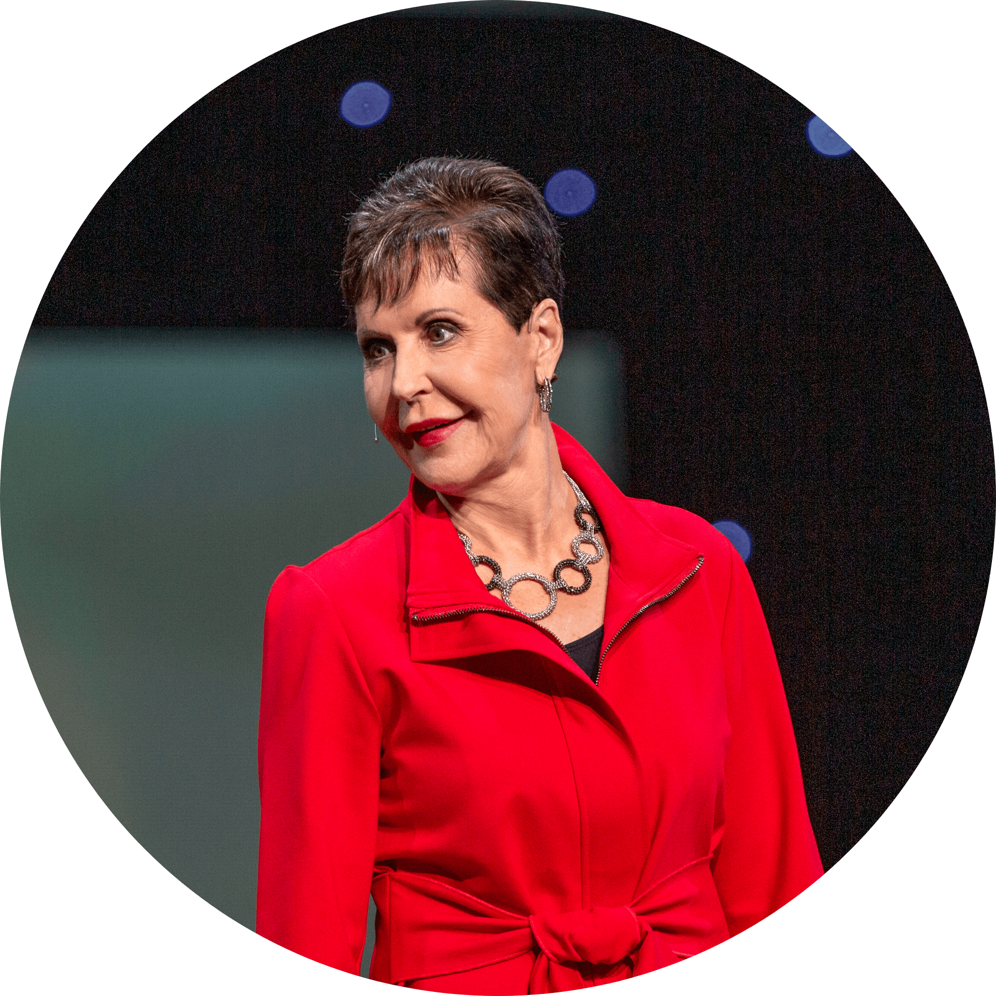 Joyce Meyer on stage at a conference