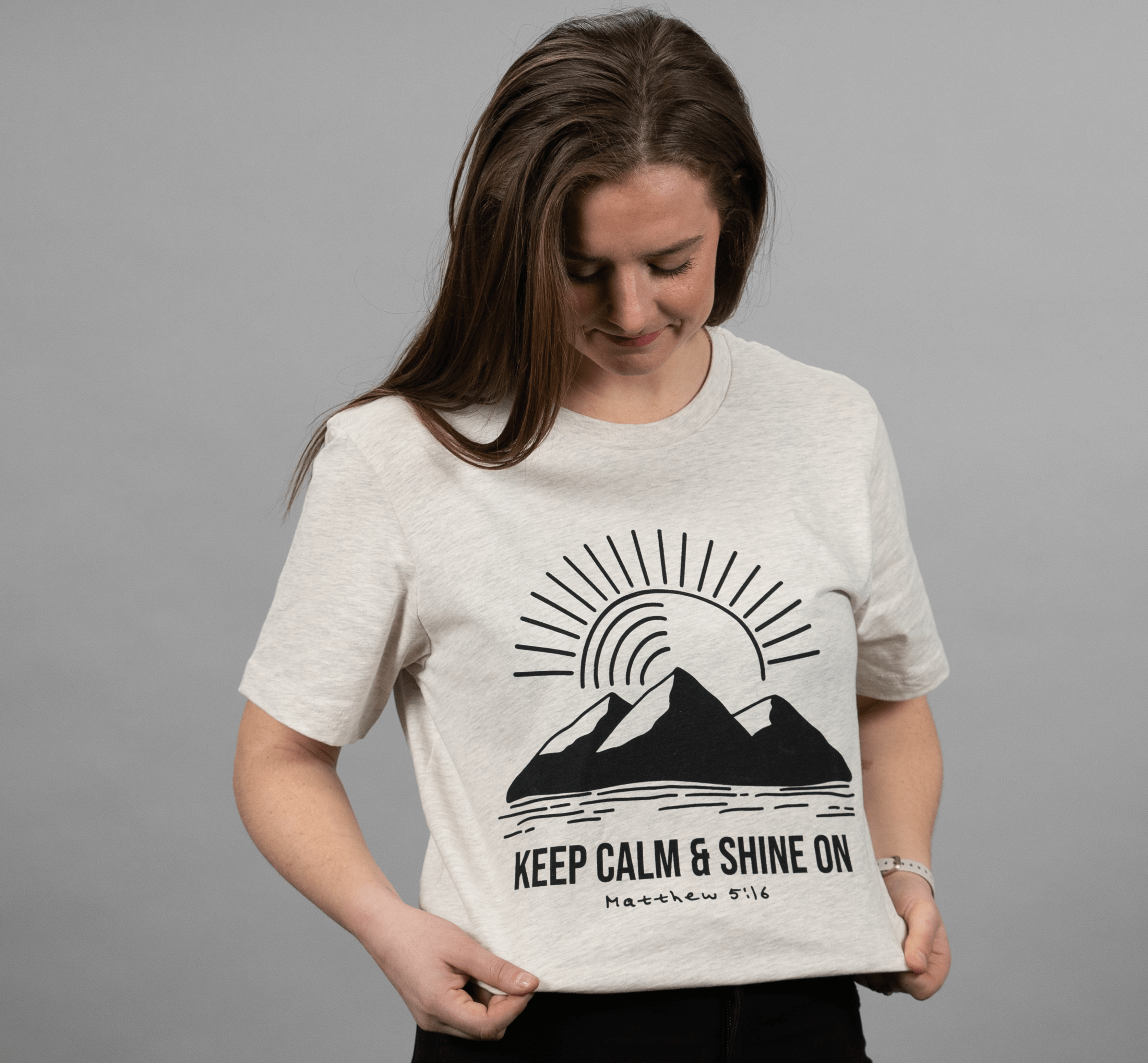Keep Calm & Shine On - Heather Natural Prism